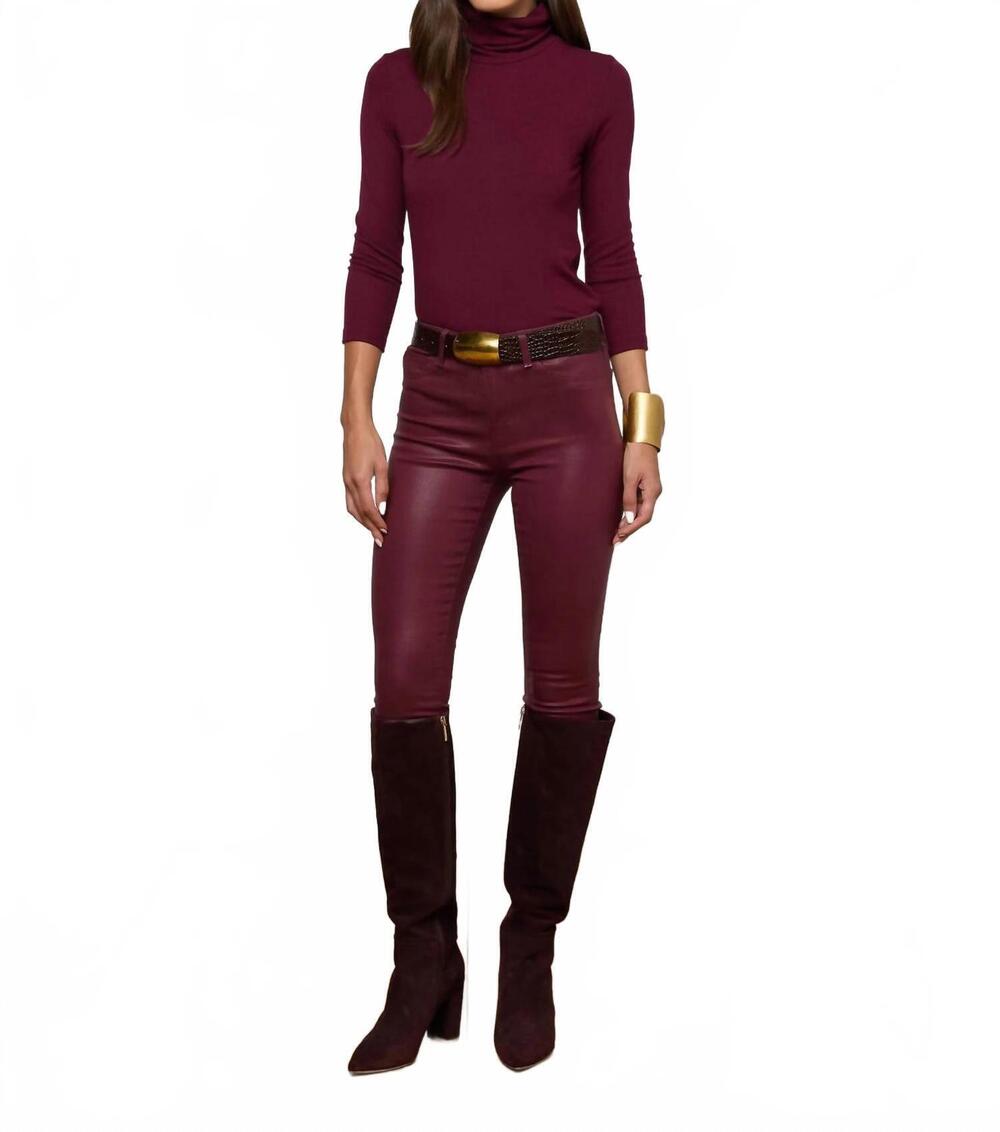 NEW L'AGENCE aja turtleneck sweater in dark port